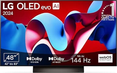 LG OLED48C47LA TV 48" (121 cm) OLED evo Fernseher (α9 Gen7 4K AI-Prozessor, webOS 24, Dolby Vision, bis zu 120Hz) [Modelljahr 2024]
