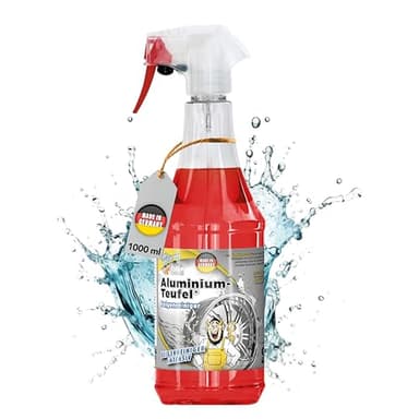 TUGA Chemie Aluminium-Teufel Felgenreiniger – säurehaltig, extra stark gegen Bremsstaub & Flugrost, für Alu- und Stahlfelgen - 1L Sprühflasche - Made in Germany