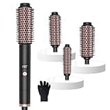 Thermal Brush, OKWRAP 30/38/45mm 3 en 1 Thermal Brush set, 3 Ersatzbürsten Hot Brush Rundbürste, Volumen Haar Kamm mit 110–190 ℃ Digitalanzeige, Thermo Bürste für Wurzelvolumen und Lockere Locken