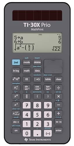 Texas TI-30X Prio MathPrint Wissenschaftlicher Schulrechner (IQB, Solar/Batterie) Grau