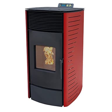 NEMAXX® P12 Pelletofen 13,6 kW bis 300m³ – Elektrokamin mit ECO-Modus, Wi-Fi Ready, Wochen-Timer & Überhitzungsthermostat für effizientes Heizen – Rot