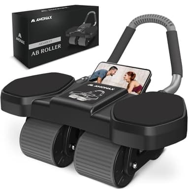 Amonax Bauchtrainer, Bauchroller Bauchmuskeltrainer, Vier-Rad Ab Wheel Mit Ellbogenstütze, Automatischer Ab Roller Für Bauchmuskel Trainingsgeräte,Gym Bauch Roller Trainer Für Männer Und Frauen