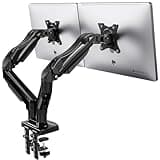 HUANUO Monitor Halterung 2 Monitore für 13 bis 32 Zoll Bildschirme, Bildschirmhalterung 2 Monitor, Monitorhalterung 2 Monitore - 360° Drehbar, 2 Montageoptionen, VESA 75 & 100