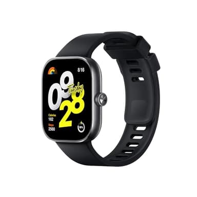 XIAOMI Redmi Watch 4 Smartwatch mit 1.97" AMOLED-Display mit 390 x 450 Pixel und 60Hz, Bis zu 20 Tage Akkulaufzeit, HyperOS, Herzraten- und Blutsauerstoffmessungen - Obsidian Schwarz