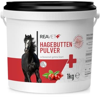 ReaVET Premium Hagebuttenpulver 1kg – Naturrein, Stärkt Immunsystem + Gelenkfunktion, Reichhaltig an Vitamin C I Hagebutten Pulver Gelenkpulver, Ohne Zusätze