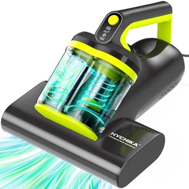 Milbensauger für Matratzen - 16kPa Milbensauger mit UV-C-Licht, Ultraschall,60°C Heißluft,Matratzensauger,doppelter Zyklon,entfernt 99,2% der Allergene für Matratzen,Betten,Sofas