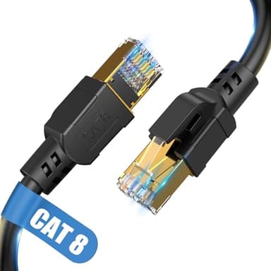 Nebite Cat 8 LAN kabel 3m, 40Gbps Netzwerkkabel 2000 MHz Ethernet Kabel Gigabit F/FTP Patchkabel mit rj45 Stecker für PS5/4, Xbox, Modem, TV, Switch, Laptop, Router, Schneller als Cat 6/7