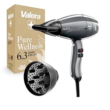 Valera, Swiss Ioncare 6.3, professioneller Haartrockner, leiser Föhn mit Ionen-Generator, 3 Temperaturstufen, Abkühltaste, verdrehsicheres Kabel, 2000 W, grau