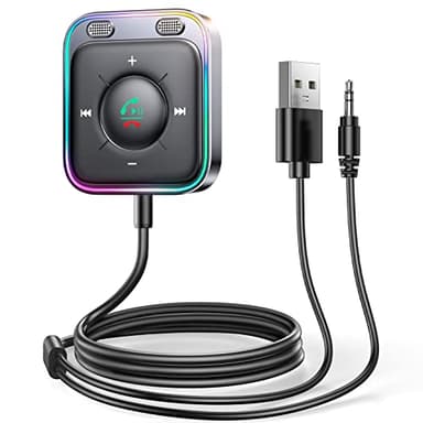 JOYROOM 2026 Aux Bluetooth Adapter Auto mit Freisprecheinrichtung,【Hi-Fi Stereo Audio】 USB Adapter【Plug & Play】 KFZ Bluetooth 5.4 Empfänger Klinke Aux für Auto Lautsprecher, Verstärker