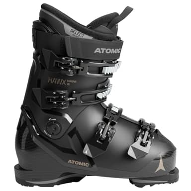 ATOMIC HAWX Magna 75 W Skischuhe in Schwarz/Gold - Größe 37.5/38 - Breite Ski-Boots mit 102 mm Passform & 75er-Flex - Hochwertige Ski-Schuhe mit Prolite-Konstruktion
