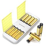 8 stück Lithium AA Akku mit Ladegerät, wiederaufladbare AA Batterien, 3000mWh hohe Kapazität Mignon AA Batterien, 1.5V Lithium AA Batterien und Akku Ladegerät mit Ladung-Aufbewahrung Funktion