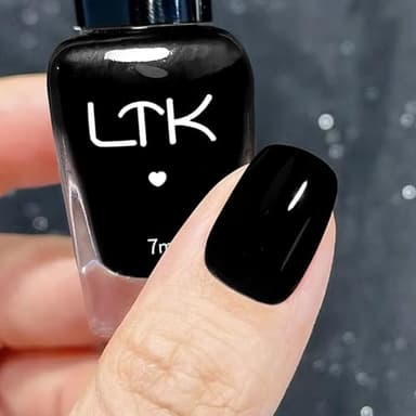 Schwarz Farben Nagellack - Schnelltrocknend Schimmer Nagellack auf Wasserbasis, Langanhaltender Nail Polish DIY Salon für Frauen Maniküre DIY Nail Art Zu Hause, Air Dry Ohne UV Lampe, 7ml (BLACK)