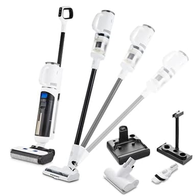 MEDION Nass Trockensauger H30 (2in1 kabelloser Saugwischer und Akku Staubsauger, bis zu 45 Min Laufzeit, getrennter Frischwasser Schmutzwassertank, Wischsauger für Hartböden Teppich)