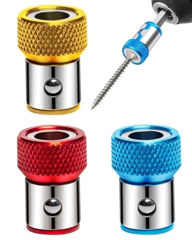 KEMUZ 3 Stück Leistungsstarker magnetischer Bithalter,Magnetring,Bithalter Magnetisch,Magnetspitze,ring schraubendreher Geeignet für Doppelkopf-Schraubendreher-Bits Mit Durchmesser