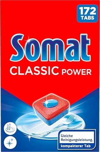 Somat Classic Power Spülmaschinen Tabs (172 Tabs), Geschirrspül Tabs mit Fettlösekraft für kraftvolle Reinigung, Spültabs für strahlend sauberes Geschirr sogar bei niedrigen Temperaturen