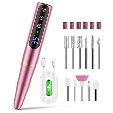 Nagelfräser Set Elektrisch,NAILGIRLS 11 in 1 Aufladbare Professional Electric Nail Drill Machine,Professionell Elektrische Nagelfräser 35000 RPM,Elektrischer Nagelfräser für Maniküre und Pediküre