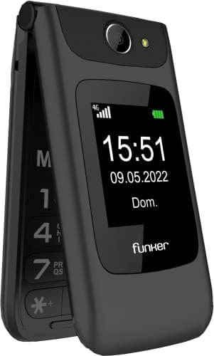 Funker C200 Comfort 4G - 4G Klapphandy für Senioren, große Tasten und Tasten, Einfache Bedienung, SOS-Taste, USB-C, 3 Direkte Speicher, 2000 Kontakte, 1000mAH Batterie