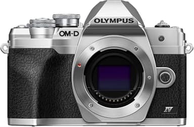 Olympus OM-D E-M10 Mark IV Micro-Four-Thirds-Systemkamera, 20 MP Sensor, 5-Achsen-Bildstabilisation, Selfie-LCD-Bildschirm, elektronischer Sucher, 4K-Video, leistungsstarker AF, Wi-Fi, Silber