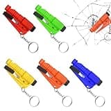 Yuragim 5 Pcs Gurtschneider Notfallhammer, 3 in 1 Notfall-Schlüsselbund-Auto-Fluchtwerkzeug mit Sicherheitsgurtschneider Fensterbrecher und Notfallpfeife,Auto-Sicherheits-Schlüsselanhänger Rescue Tool