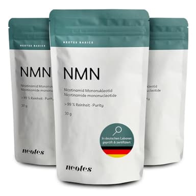 NMNeotes - 1 x 30g Packung | hochreines Nicotinamid Mononukleotid Pulver - Reinheit mehr als 99% ohne Zusatzstoffe - in Deutschland laborgeprüfter Markenrohstoff für Laboranwendung | neotes