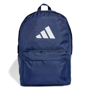 adidas Unisex Classic 3BARS Backpack, Dark Blue / White, One Size