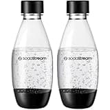 sodastream Fuse 0,5 Liter wiederverwendbare spülmaschinenfeste Wasserflaschen 2 Stück für Spirit, Terra, Kunst und Quelle, Sprudelwasserbereiter Aromen - 2 x 0,5 Liter Wasser, Schwarz