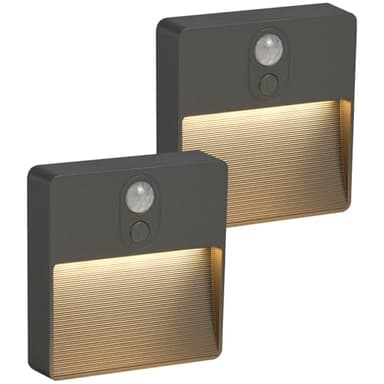 HOTUT Nachtlicht mit Bewegungsmelder, 2 Stück Dimmbare Beleuchtung mit 5 Farben, Indoor Treppenbeleuchtung für Kinderzimmer, Schlafzimmer, Flur, Treppen