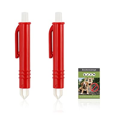 Nepfaivy Zeckenzange für Hunde Katze Mensch - 2er Set Zeckenpinzetten für Kinder und Haustier, Einfacher und Sicherer Zeckenentferner für Zecken Jeder Größe