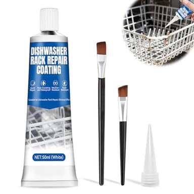 Miioto Spülmaschinenkorb Rost Reparatur,Spülmaschine Rostschreck,Geschirrspüler Korb Reparatur Gummi,Wasserdicht Hochtemperaturbeständig,Reparatur von Gummiteilen im Geschirrspülerkorb, 50ml(Weiß)