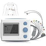 Wellue EKG Gerät 12 Kanal, 24h Holter EKG Monitor mit AI-ECG Analyse, Funktioniert mit PC und Mac, Tragbarer Mobiles 6 8 Kanal 24-Stunden Langzeit EKG Gerät für Zuhause