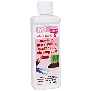 HG Stain Away 424005106 Kaugummi, Make-up & Gras, Fleckenbehandlung, entfernt Stiftflecken, Schlamm, Pollen und Lippenstift von Kleidung und Textilien, 50 ml