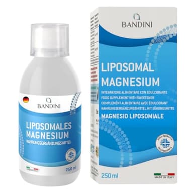 Bandini® Liposomales Magnesium | 250ml Flüssigformat | Hochdosiert mit 100mg je Tagesdosis | Für Muskelkrämpfe, Nervensystem, Müdigkeit | Laborgeprüft, vegan | Alternative zu Kapseln und Pulver