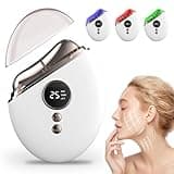 EMS Gua Sha Elektrisch, Afenau Face Massager mit Vibration & Wärme, Rotlicht, Blau, Grün, Gesichtsmassagegerät Gegen Falten, EMS Gerät Gesicht für Gesicht Anti Falten Anti Aging