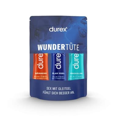 Durex Play Gleitgel Vielseitige Mixpackung für Frauen & Männer - Set mit Gleitmittel auf Wasserbasis für Sex & kondomegeeignet (3 x 50 ml)