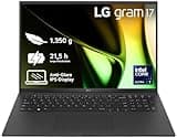 2024 LG gram 17 Zoll Notebook - 1350g Intel Core Ultra7 Laptop (16GB RAM, 1TB Dual SSD, 21,5h Akkulaufzeit, IPS Panel Anti-Glare Display, Win 11 Pro) - Schwarz