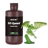 High Speed 3D Printer Resin, JAMG HE 12K Rapid 3D Printer Resin High-Precision and Low-Shrinkage Fast Standard 3D Printing Resin Suitable for 3D Printer Fast Mode & Normal Mode (1000g, Clear Green)