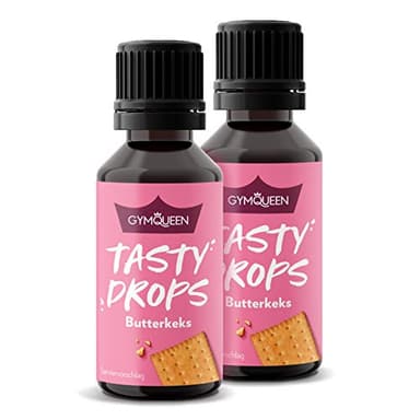 GymQueen Tasty Drops, Butterkeks, 2x30ml, Flavour Drops ohne Kalorien