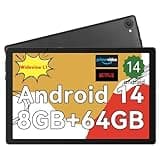 HotLight Android Tablet 10 Zoll - Android 14 Octa Core Tablet mit OTG-Übertragung und Wi-Fi 6G Widevine L1 8GB+64GB+1TB TF 5000mAh Type- C Kopfhöreranschluss Gesichtserkennung Tablet PC - Schwarz