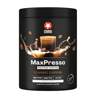 MaxiNutrition MaxPresso Coffee Classic 300g, Protein Kaffee, Whey Coffee Pulver, 21g Eiweiß pro Portion, Zuckerfrei & fettarm, Warm & kalt genießbar