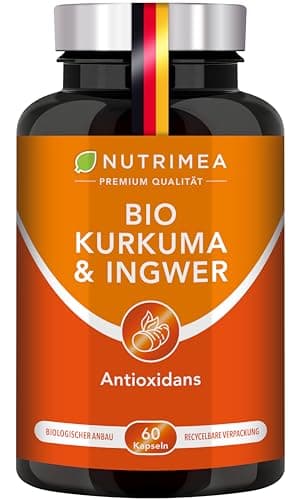 DETOX INGWER & KURKUMA - 100% BIO & VEGAN - Kapseln Hochdosiert mit 95% Extrakt | Curcuma 100% VEGAN | Höchste Bioverfügbarkeit & Curcumin Gehalt