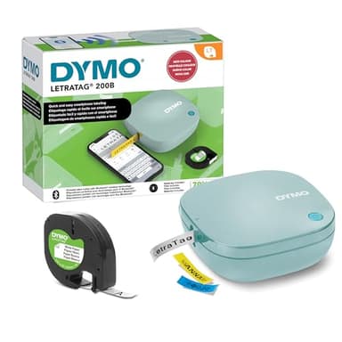 DYMO LetraTag 200B-Beschriftungsgerät mit Bluetooth | kompakter Etikettendrucker | verbindet Sich über Wireless Bluetooth-Technologie | inklusive 1 x Papierschriftband in Weiß | Daydream Blue