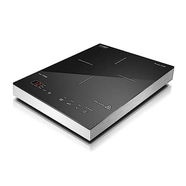 CASO S-Line 2100 Induktionskochplatte mobil,Testsieger Haus & Garten Test, präzise SmartControl 60-240°C, Timer bis 180 Min., Töpfe bis 24cm, 2100 Watt, Glaskeramik
