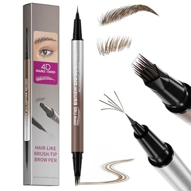 Erinde 2-in-1 Dual-Ended Microblading Augenbrauenstift, 4D Eyebrow Pencil mit 2 Spitzen, Wasserfest & Wischfest, Langanhaltende Farbe, Leichtes Auffüllen, Natürlich haarähnliche Brauen #02
