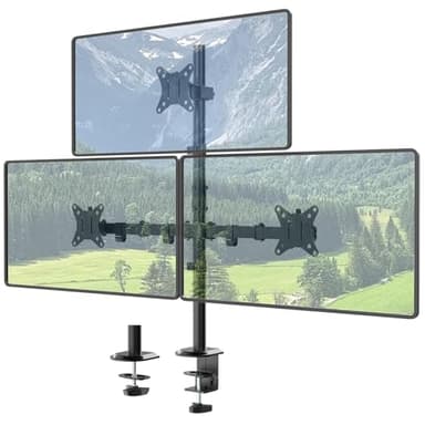 Monitor Halterung 3 Monitore für 17-35 Zoll Bildschirme, 80 cm Extra Hoher Triple Monitor Halterung, Voll Einstellbarer Monitorständer, 10 kg Tragkraft pro Arm