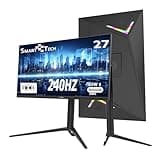 Smart Tech 27 Zoll Gaming Monitor, 240Hz, MPRT 1ms, Mit Lautsprechern, Adaptive-Sync, VA Panel, FHD 1080P, 130% sRGB, Höhenverstellbar, Drehbarer，Type-C, HDMI, DP，VESA, PC Bildschirm -Schwarz
