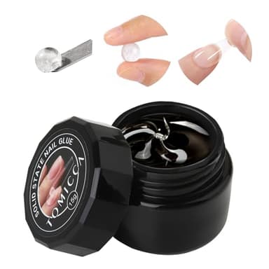 TOMICCA Fester Nagelkleber für Tips, Nail Glue Gel UV Nagelkleber für KunstnäGel Glue Gel Press on Nails für DIY Nail Art, 15ml