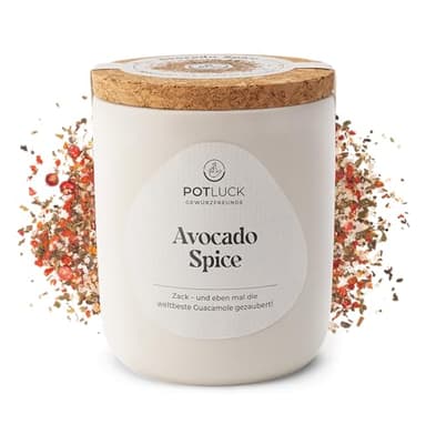 POTLUCK | Avocado Spice | Gewürzsalz im Keramiktopf | 80g | Vegan, glutenfrei und mit natürlichen Inhaltsstoffen