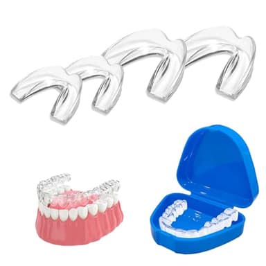 4 PCS Mundschutz gegen Zähneknirschen,Knirscherschiene für Nacht, Zahnschiene Mundschutz Set,Beisschiene Zähne Nacht,Zahnschiene Knirschen,Für Männer e Frauen, Bruxismus, Schnarchen, Zähneknirschen