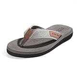 FITORY Herren Flip Flops Beach Sandalen Surfen Zehentrenner Sommerschuhe, Grau, 45 EU
