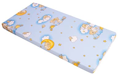 Best For Kids - Kindermatratze 60x120 | klappbare Kindermatratze | Babybettmatratze | Kinder Rollmatratze | Reisebett-Schaumstoffmatratze | Kinderbettmatratze mit Mikrofaserbezug (Blau)
